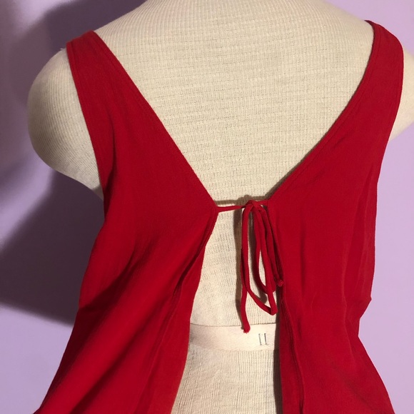 Cherry red Wilfred tie back tank top - Picture 4 of 4